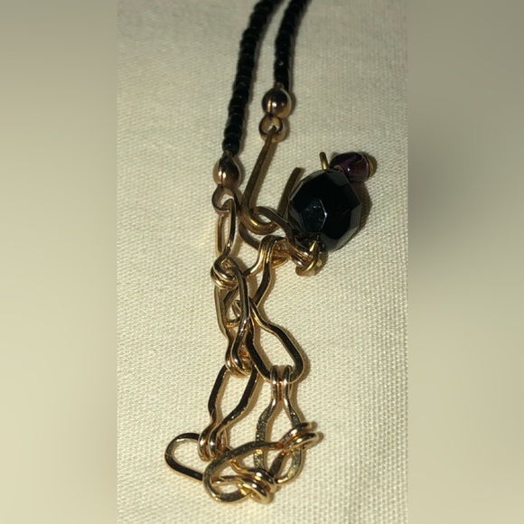 Handcrafted Black & Purple Crystal Bead 18” Necklace - Picture 11 of 14